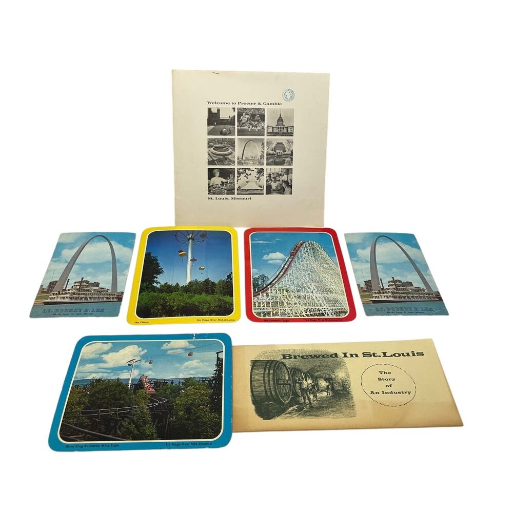 Vintage St Louis Gateway Arch Six Flags Procter & Gamble Falstaff Postcard Lot
